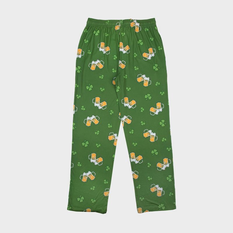 slide 3 of 3, Bioworld Men's Shamrock and Beer Pajama Pants - Green XL, 1 ct