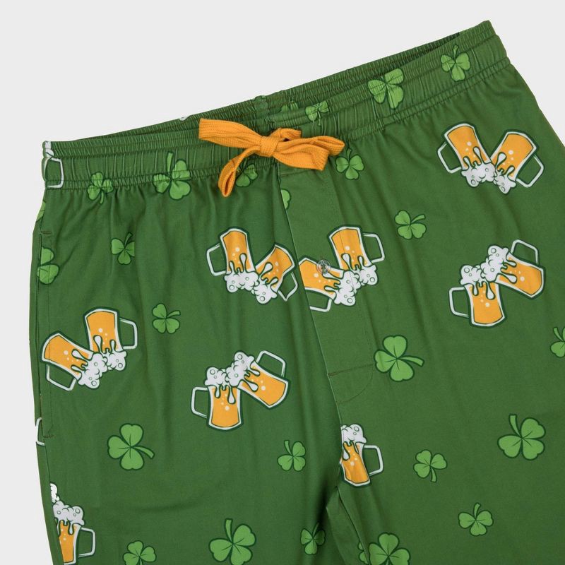 slide 2 of 3, Bioworld Men's Shamrock and Beer Pajama Pants - Green XL, 1 ct