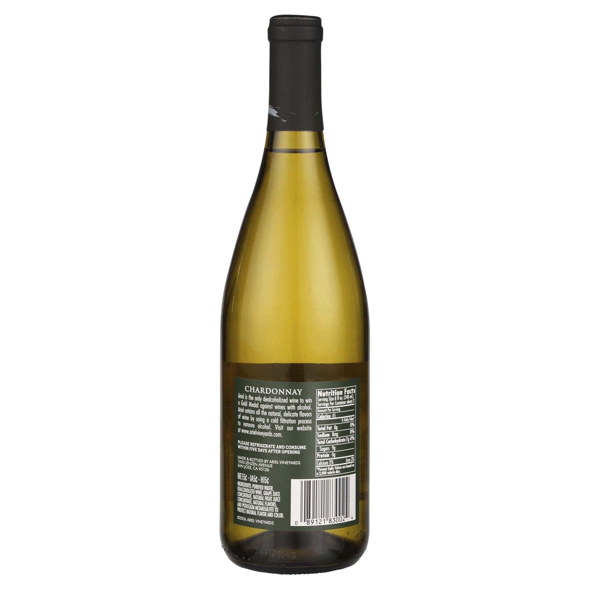 slide 2 of 2, Ariel Premium Alcohol-Removed Chardonnay 750 ml, 750 ml