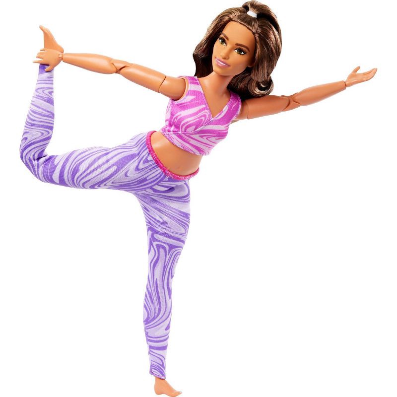 slide 4 of 6, Barbie Made to Move Brunette Fashion Doll with Curvy Body, Removable Top & Pants, 22 Bendable Joints (Target Exclusive), 1 ct