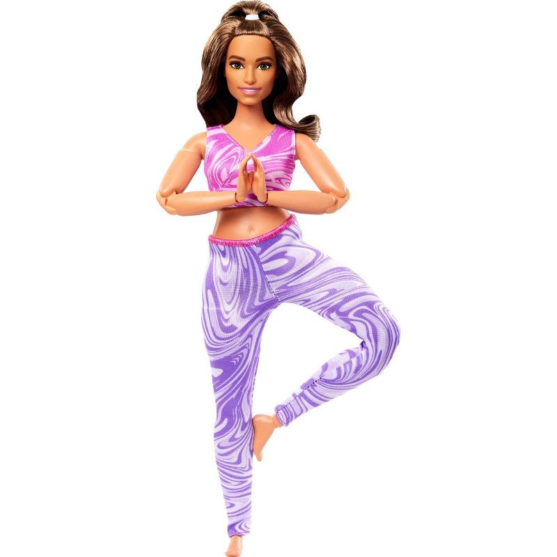 slide 1 of 6, Barbie Made to Move Brunette Fashion Doll with Curvy Body, Removable Top & Pants, 22 Bendable Joints (Target Exclusive), 1 ct