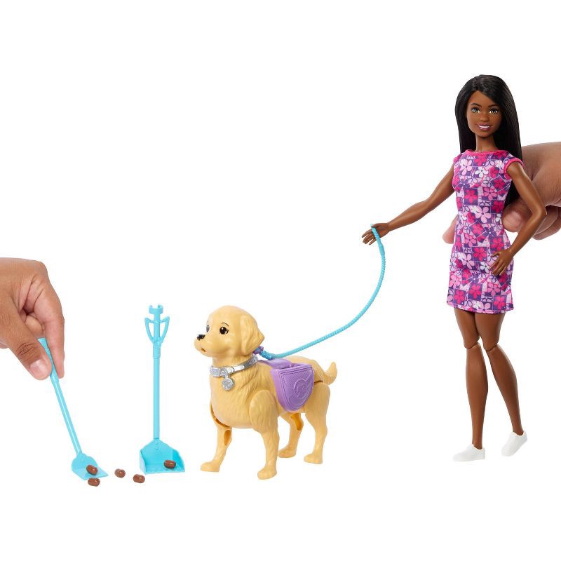slide 2 of 6, Barbie Life in the City Brooklyn Doll with Walk & Potty Dog, Toy Set with Tail-Activated Pooping Pet Puppy (Target Exclusive), 1 ct
