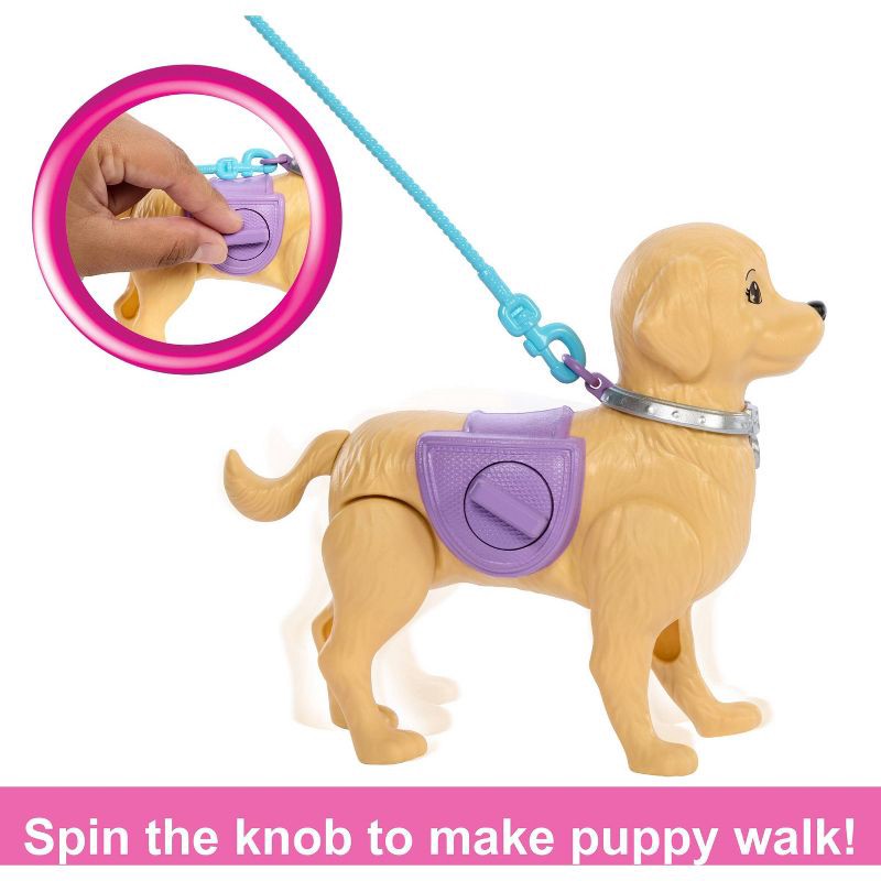 slide 3 of 6, Barbie Life in the City Brooklyn Doll with Walk & Potty Dog, Toy Set with Tail-Activated Pooping Pet Puppy (Target Exclusive), 1 ct