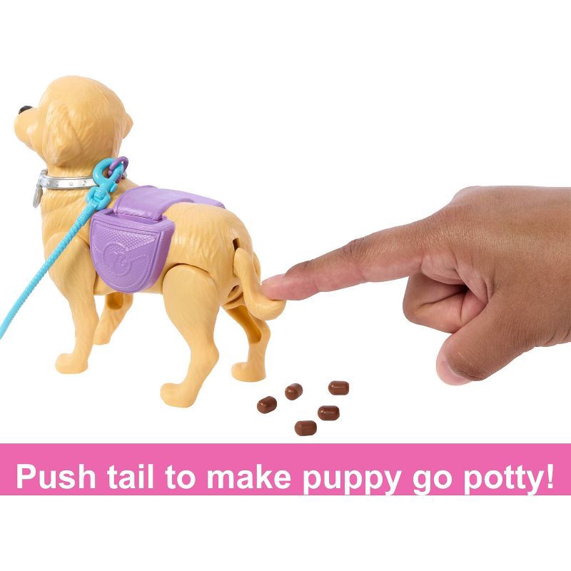 slide 4 of 6, Barbie Life in the City Brooklyn Doll with Walk & Potty Dog, Toy Set with Tail-Activated Pooping Pet Puppy (Target Exclusive), 1 ct