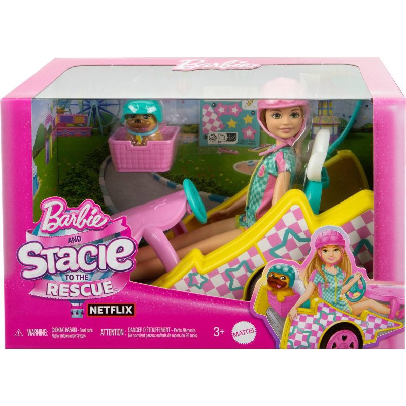 slide 6 of 6, Barbie Stacie Racer Doll with Go-Kart Toy Car, Dog, Accessories, & Sticker Sheet (Target Exclusive), 1 ct