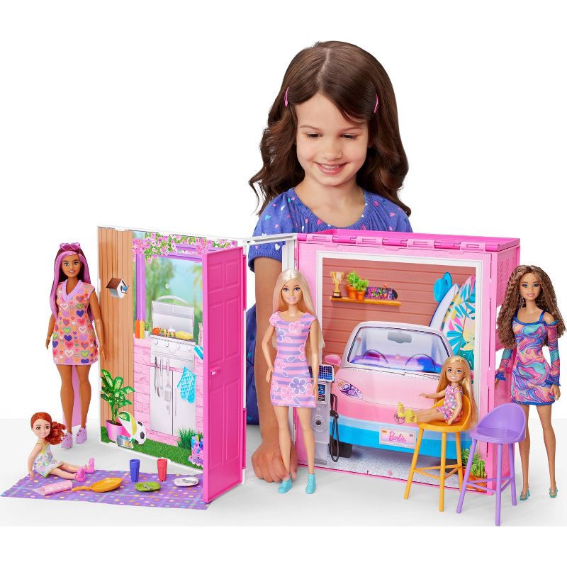 slide 2 of 6, Barbie Getaway House Playset with 4 Play Areas and 11 Decor Accessories, 1 ct