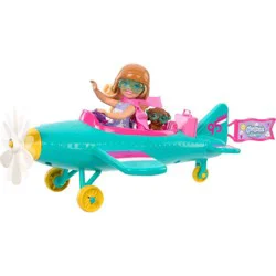 Barbie Chelsea Can Be… Plane Doll & Playset, 2-Seater Aircraft with Spinning Propellor & 7 Accessories