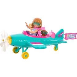 Barbie Chelsea Can Be… Plane Doll & Playset, 2-Seater Aircraft with Spinning Propellor & 7 Accessories