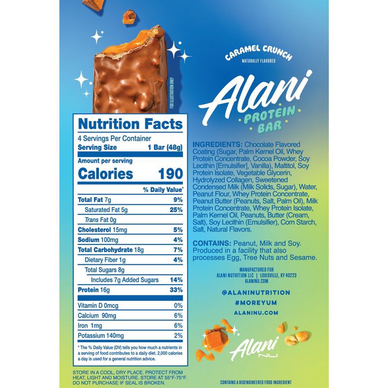 slide 3 of 5, Alani Nu Alani Protein Bars Caramel Crunch - 4ct/6.77oz, 4 ct, 6.77 oz