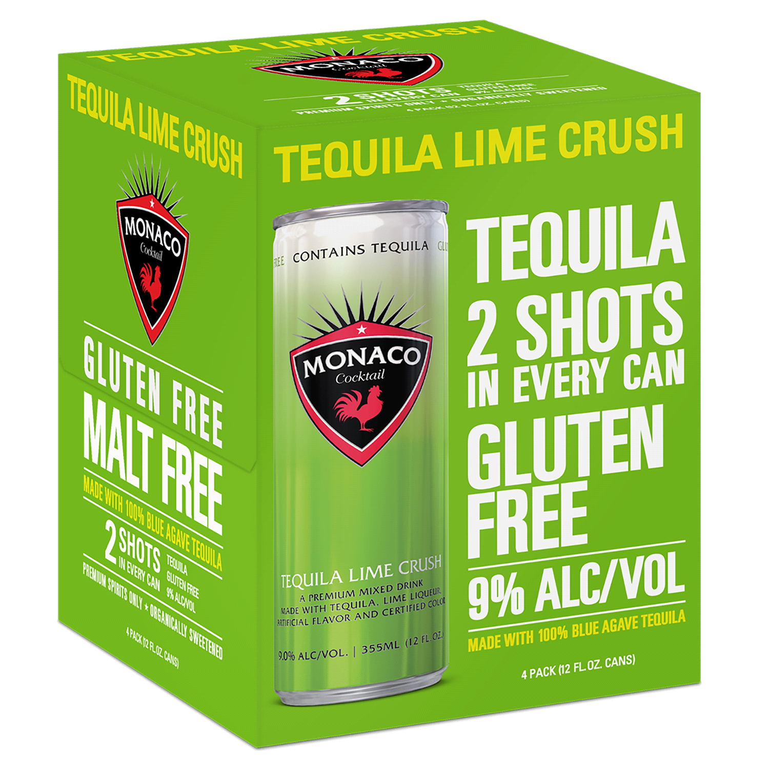 slide 2 of 2, Monaco Tequila Lime Crush Cocktail - 4pk/12 fl oz Cans, 4 ct; 12 oz