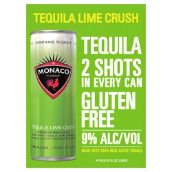 Monaco Tequila Lime Crush Cocktail - 4pk/12 fl oz Cans