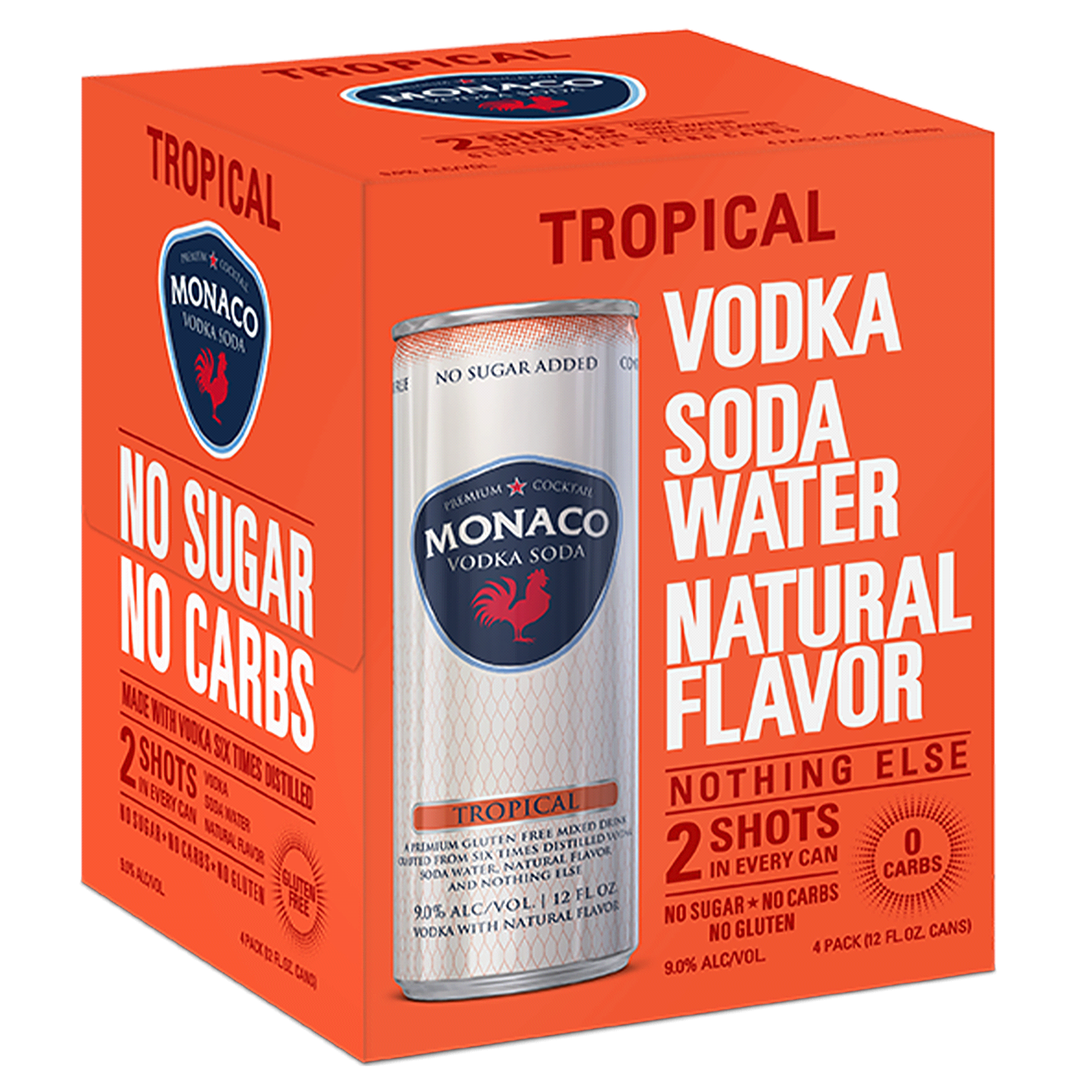 slide 2 of 2, Monaco Cocktail Vodka Soda Tropical, 4 ct; 12 oz