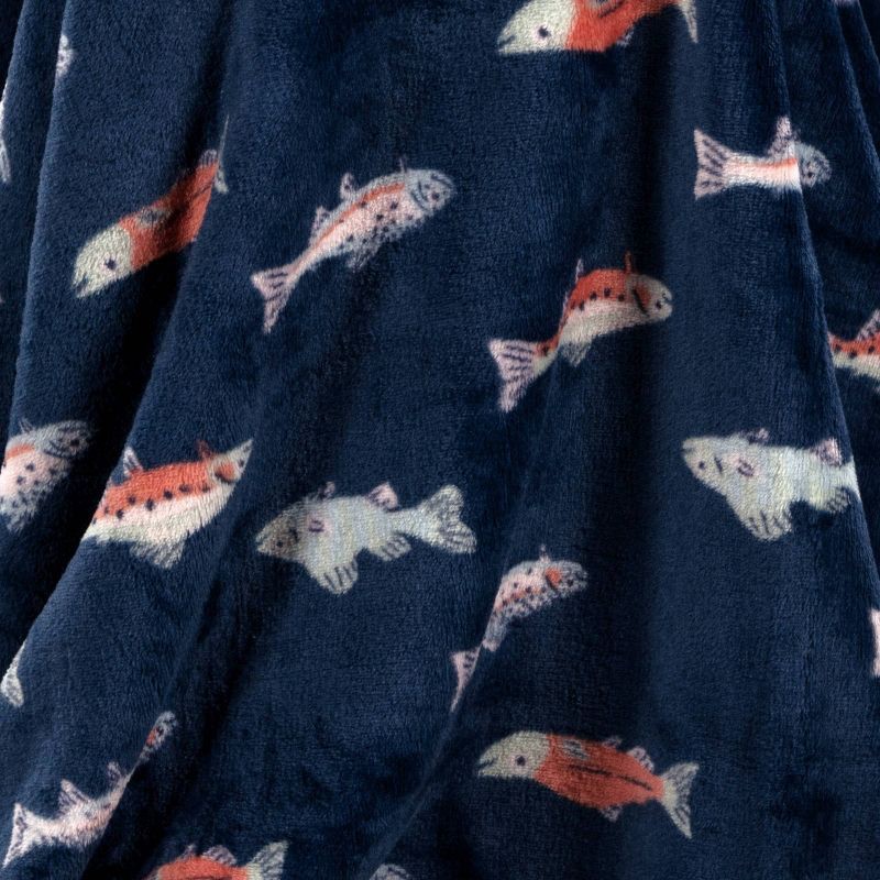 slide 4 of 4, Fish Printed Plush Throw Blanket - Room Essentials™: Soft, Cozy, Recycled Polyester, 50x70", 1 ct