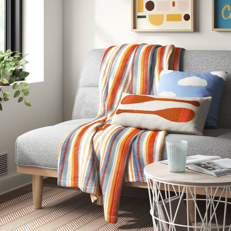 slide 4 of 4, Wavy Striped Printed Plush Throw Blanket - Room Essentials™, 1 ct