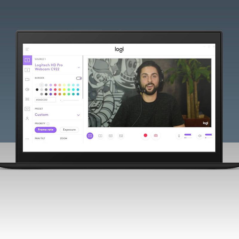 slide 5 of 7, Logitech 1080p Pro Stream Webcam - Black, 1 ct
