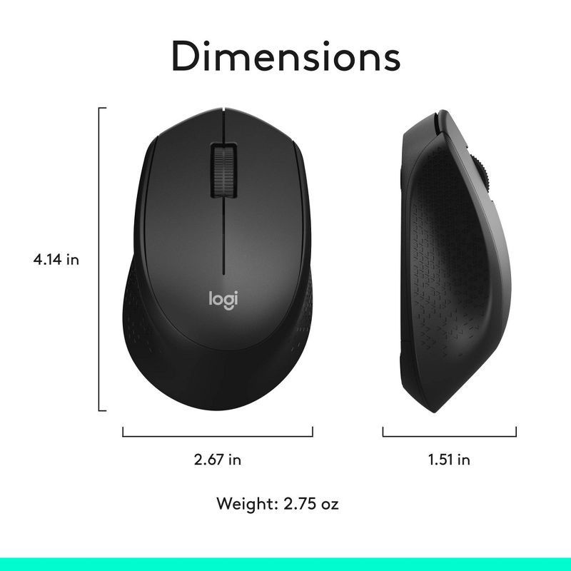 slide 10 of 10, Logitech MK345 Wireless Keyboard - Black: Full Size with 10-Key Pad & Wrist Rest, 1 ct