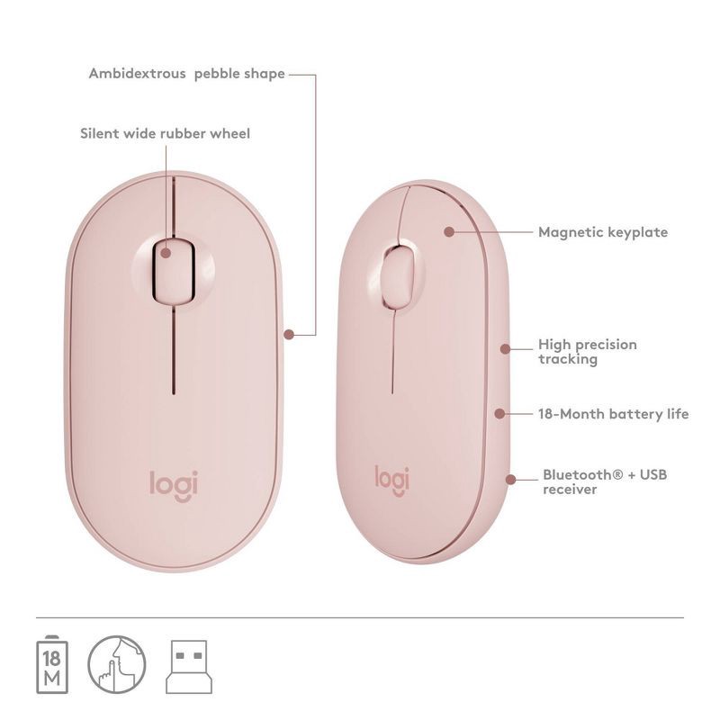 slide 7 of 10, Logitech MK470 Keyboard - Pink: USB-A Low-Profile Full-Size Keyboard & Mouse Combo, 1 ct