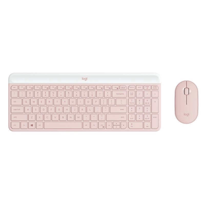 slide 1 of 10, Logitech MK470 Keyboard - Pink: USB-A Low-Profile Full-Size Keyboard & Mouse Combo, 1 ct