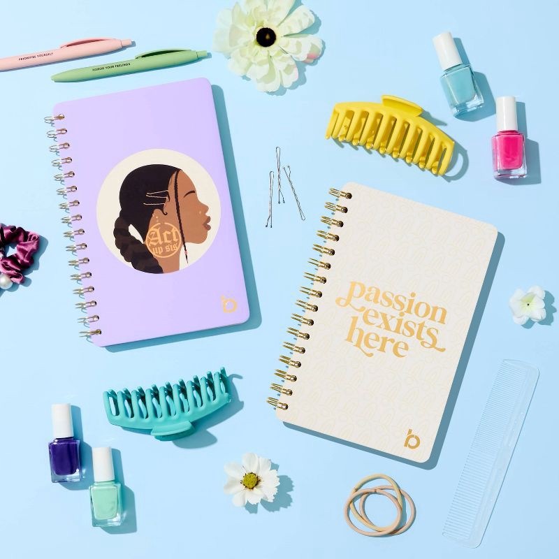 slide 4 of 4, Be Rooted 240pg Ruled Journal 5.5"x8.5" Act Up Sis: Black Girl Journal, Spiral Bound, Hard Cover, Lined Paper, 240 Pages, 1 ct