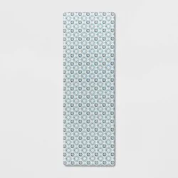 1'6"x5" Medallion Comfort Runner Mat Blue - Threshold™: Skid-Resistant Indoor Kitchen Floor Mat