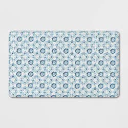 1'5"x2'6" Medallion Comfort Mat Blue - Threshold™: Skid-Resistant Indoor Floor Mat, Kitchen Use, Flat Pile