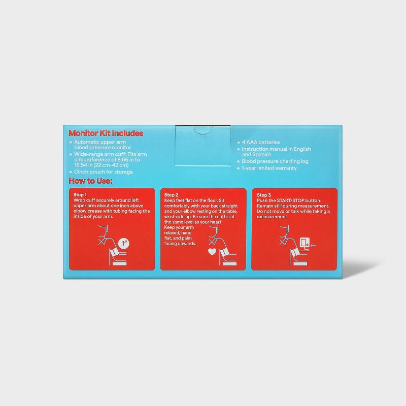 slide 3 of 3, Upper Arm Blood Pressure Monitor - up&up™, 1 ct