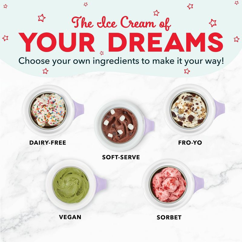 slide 3 of 7, My Mug Electric Ice Cream Maker Multi-Purpose Soft Serve Ice Cream Machine: Dash, 1-Quart, 20-Min Cycle, Purple, Hand Wash, 1 ct