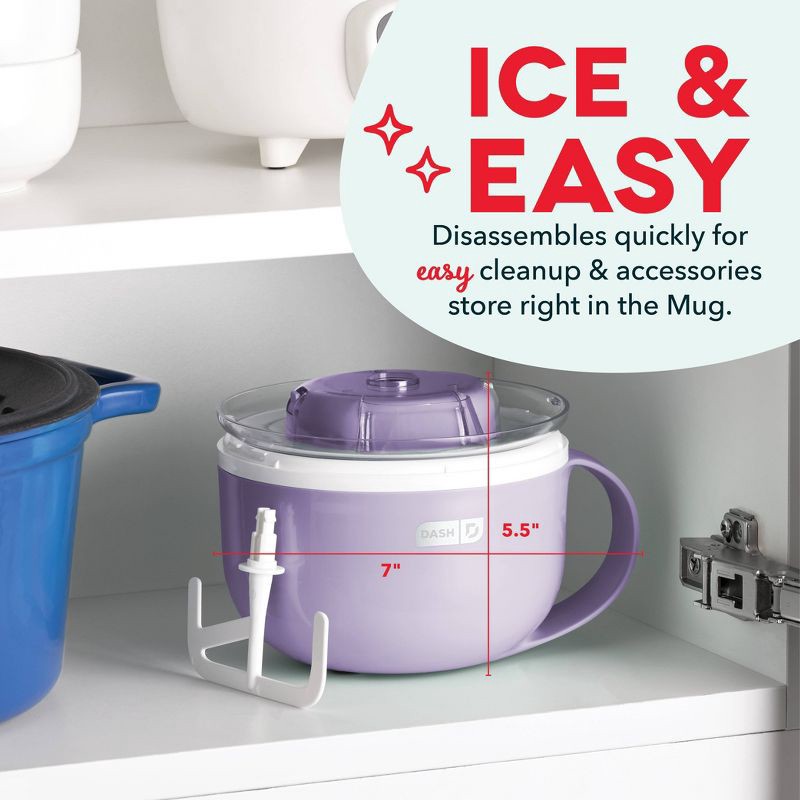 slide 5 of 7, My Mug Electric Ice Cream Maker Multi-Purpose Soft Serve Ice Cream Machine: Dash, 1-Quart, 20-Min Cycle, Purple, Hand Wash, 1 ct