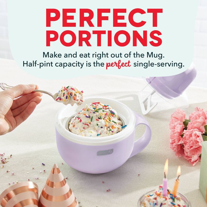 slide 7 of 7, My Mug Electric Ice Cream Maker Multi-Purpose Soft Serve Ice Cream Machine: Dash, 1-Quart, 20-Min Cycle, Purple, Hand Wash, 1 ct