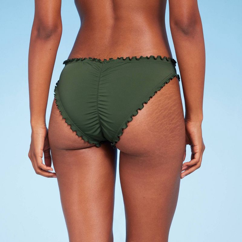 Women's Ruffle Green Bikini Bottom