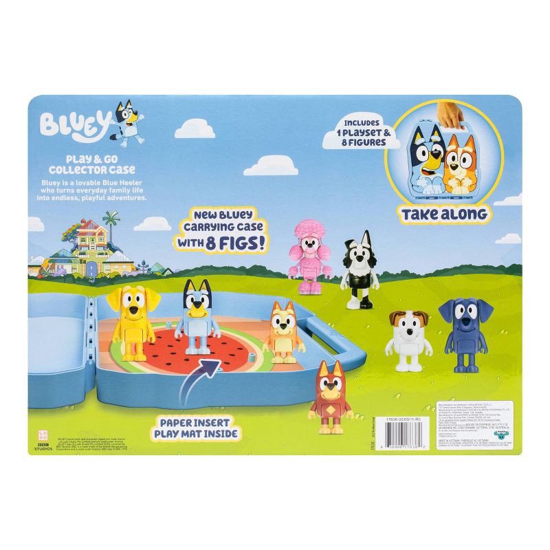 slide 8 of 11, Bluey Play & Go Collector Case with Figures (Target Exclusive): Articulated Mini Figures, Bluey & Bingo Characters, Plastic Material, 1 ct
