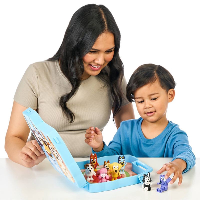 slide 9 of 11, Bluey Play & Go Collector Case with Figures (Target Exclusive): Articulated Mini Figures, Bluey & Bingo Characters, Plastic Material, 1 ct
