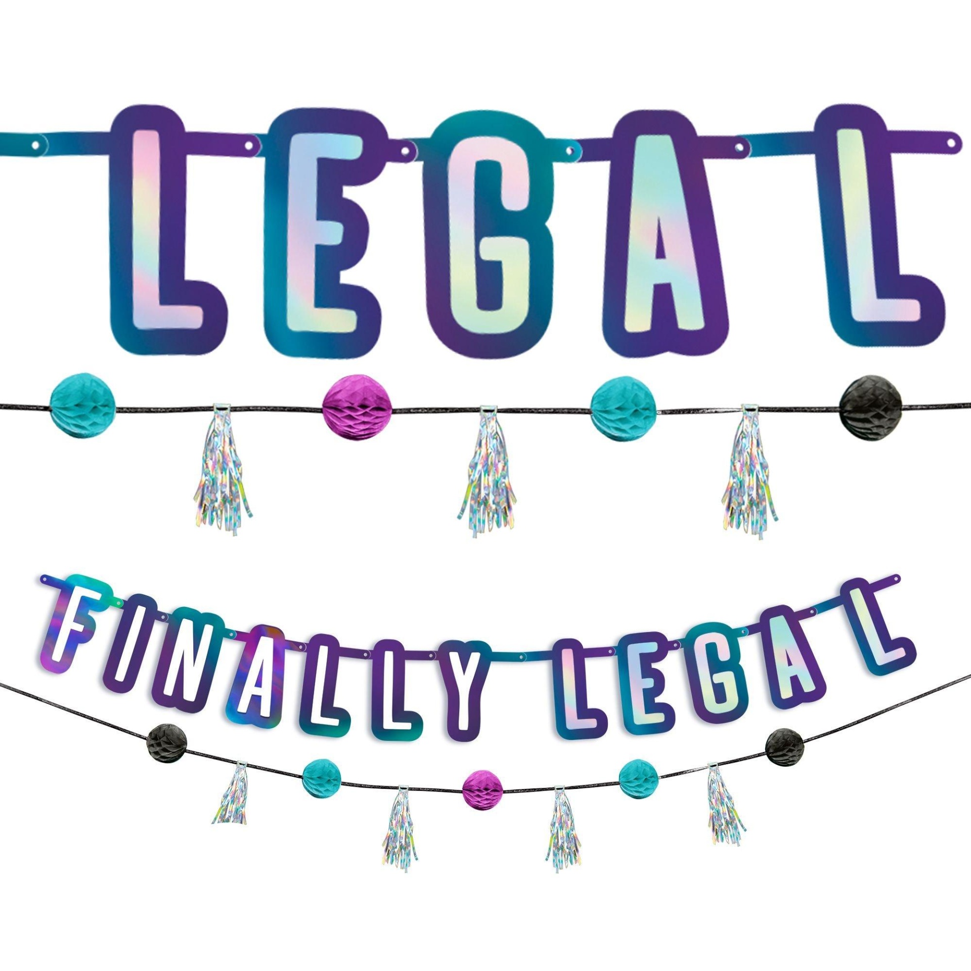 slide 1 of 1, Party City Finally Legal Birthday Banners, 2 ct