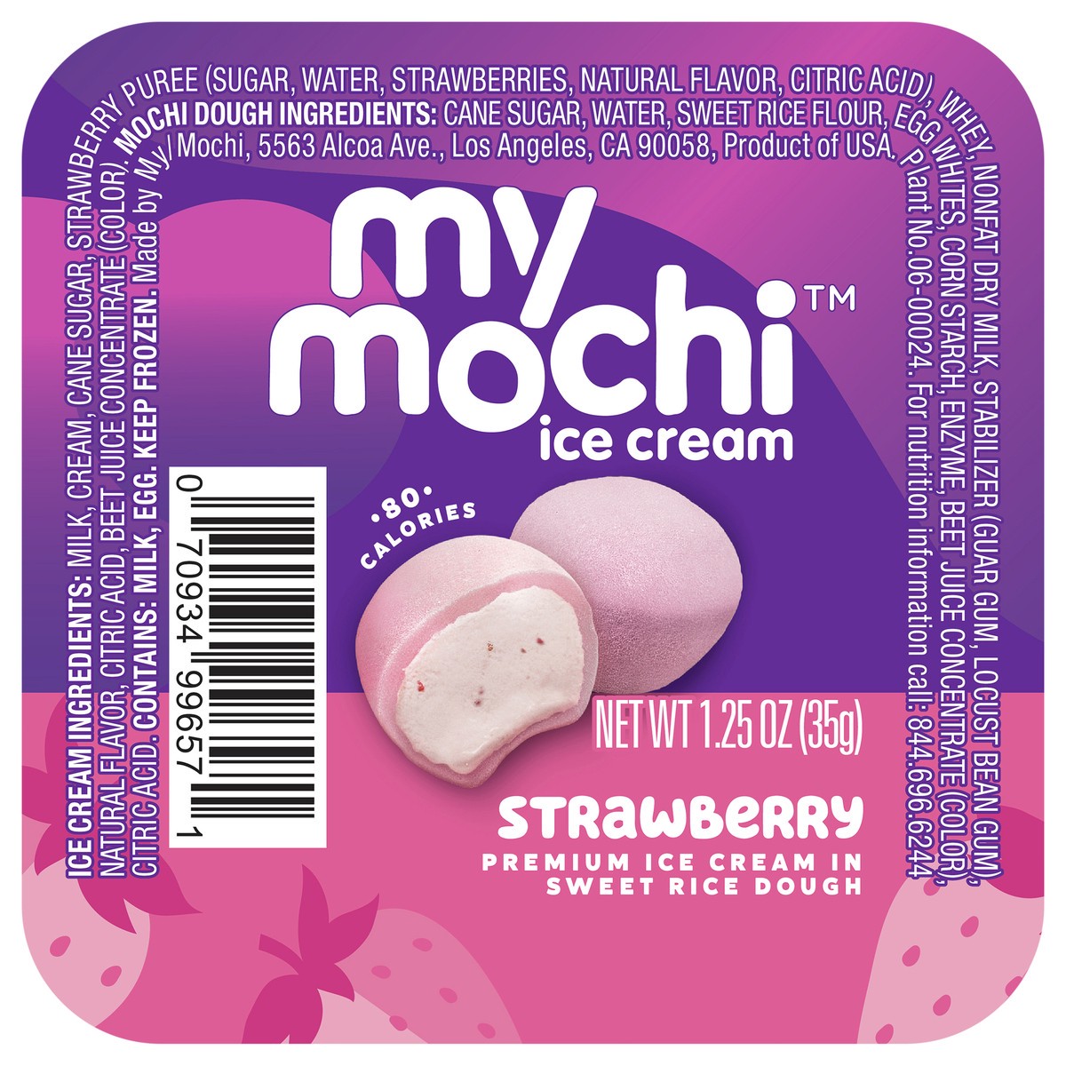 slide 1 of 2, My/Mo My/mo Ripe Strawberry Mochi Ice Cream, 1.5 oz