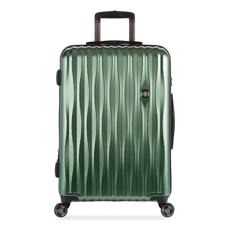 slide 8 of 15, SWISSGEAR Energie Hardside Medium Checked Spinner Suitcase – Verdun Green: Tear-Resistant Polycarbonate Shell, 1 ct