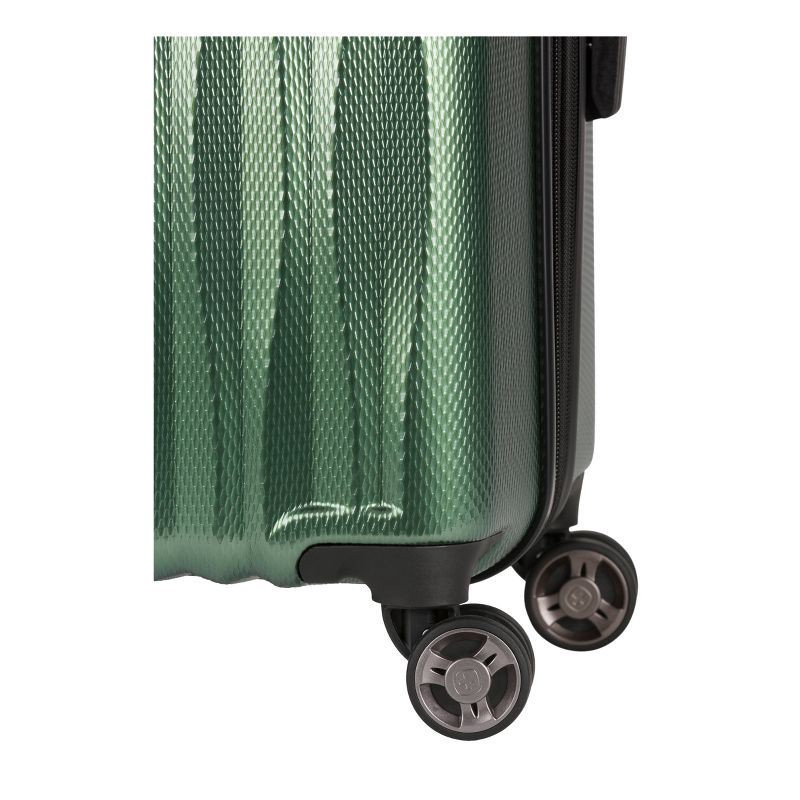 slide 10 of 15, SWISSGEAR Energie Hardside Medium Checked Spinner Suitcase – Verdun Green: Tear-Resistant Polycarbonate Shell, 1 ct