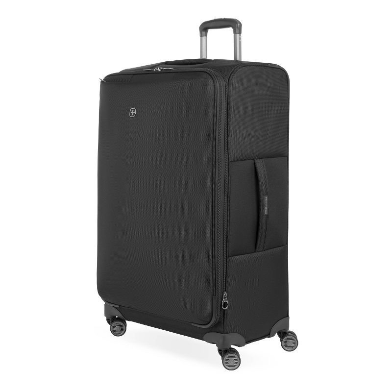 slide 2 of 12, SWISSGEAR Checklite Softside Large Checked Suitcase - Black: 8-Wheel Tear-Resistant Luggage, 1 ct