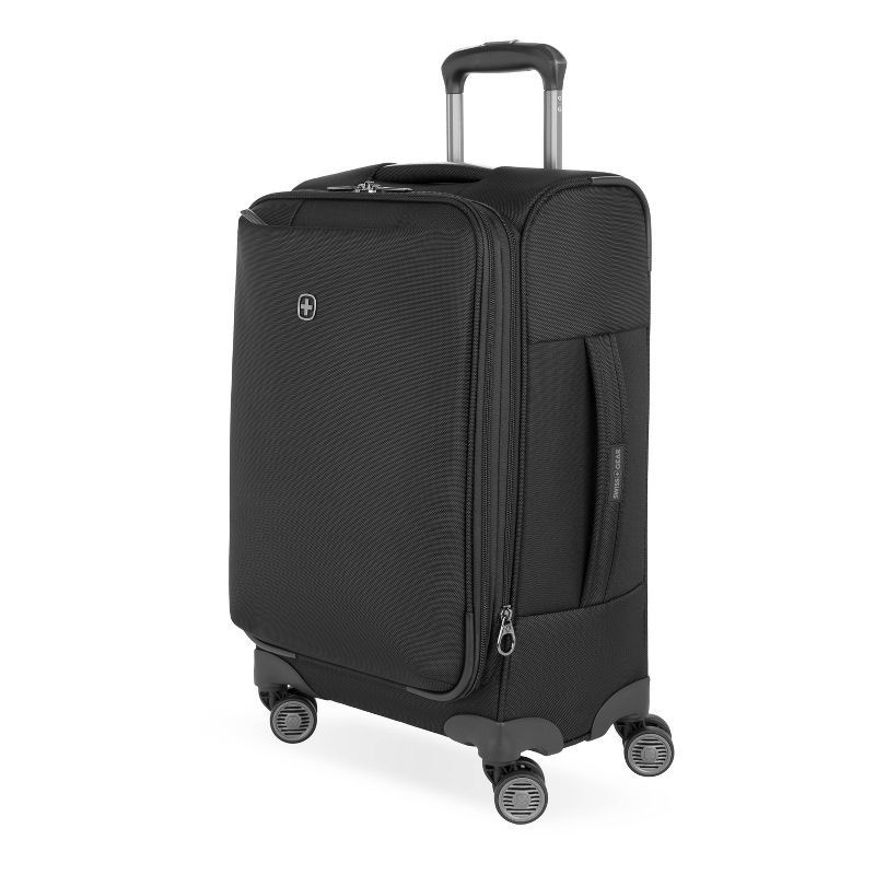 slide 2 of 12, SWISSGEAR Checklite Softside Carry On Suitcase - Black: 8 Wheels, Telescoping Handle, Tear-Resistant, 1 ct