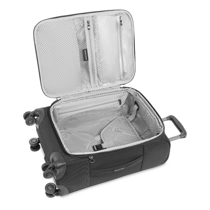 slide 12 of 12, SWISSGEAR Checklite Softside Carry On Suitcase - Black: 8 Wheels, Telescoping Handle, Tear-Resistant, 1 ct