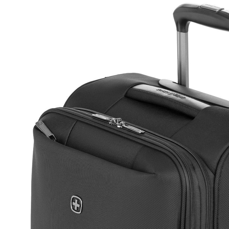 slide 4 of 12, SWISSGEAR Checklite Softside Carry On Suitcase - Black: 8 Wheels, Telescoping Handle, Tear-Resistant, 1 ct