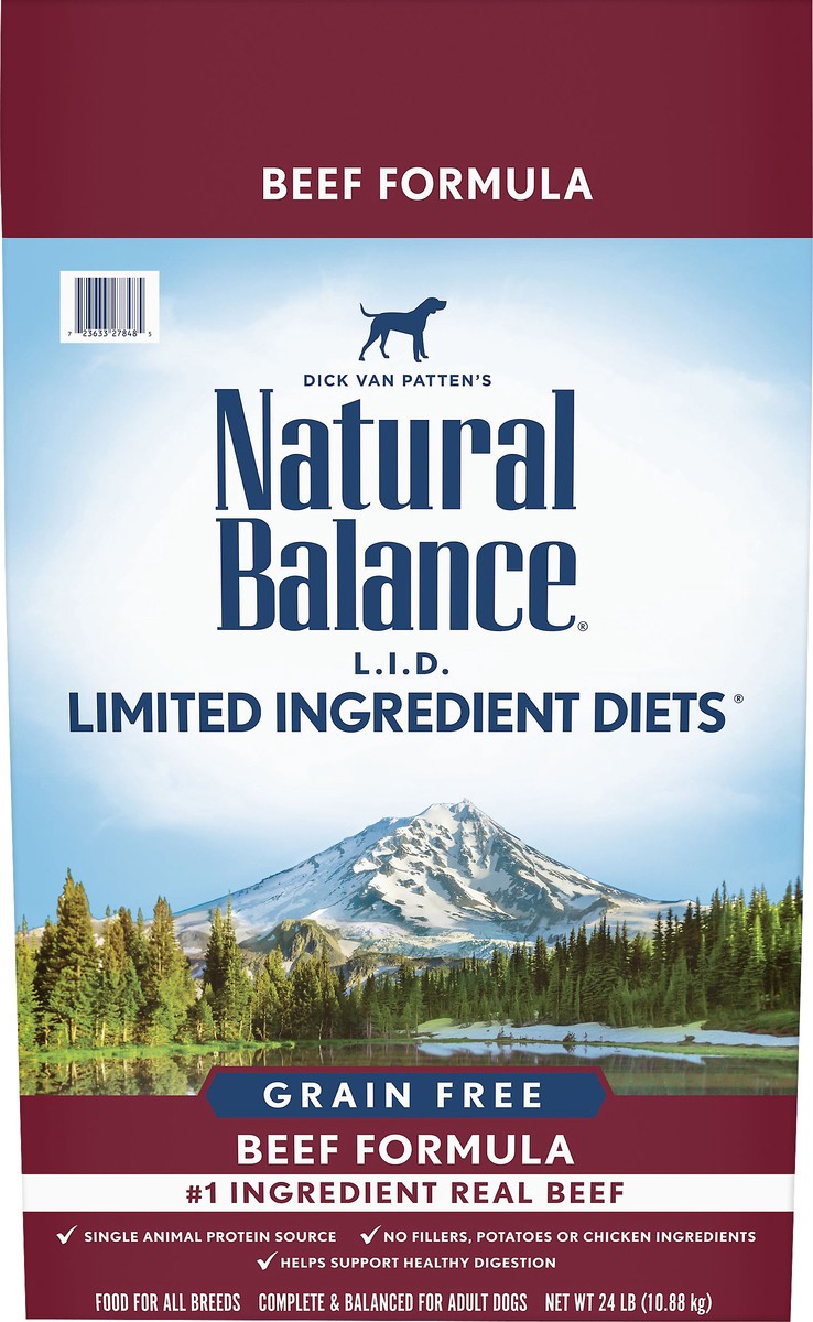 slide 4 of 8, Natural Balance Limited Ingredient Diets Beef Formula Dry Dog Food, 24 Pounds, Grain Free, 24 lb