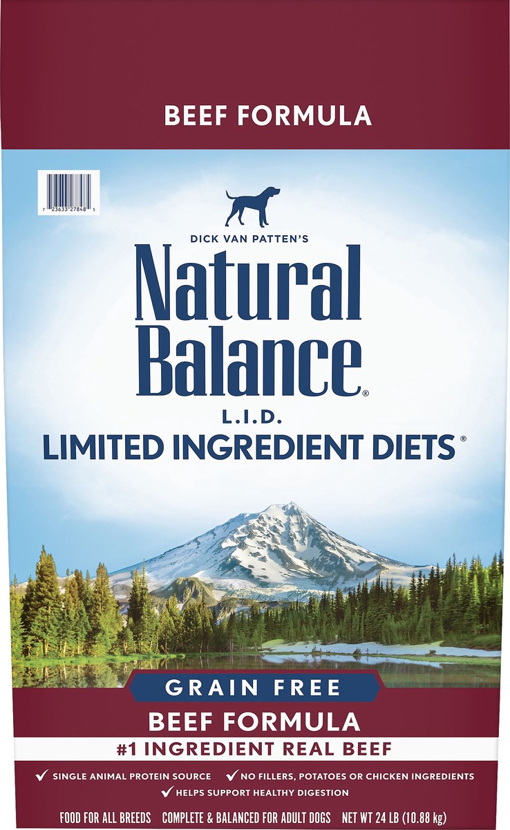 slide 1 of 8, Natural Balance L.I.D. Limited Ingredient Diets Grain Free Beef Formula Dog Food 24 lb, 24 lb