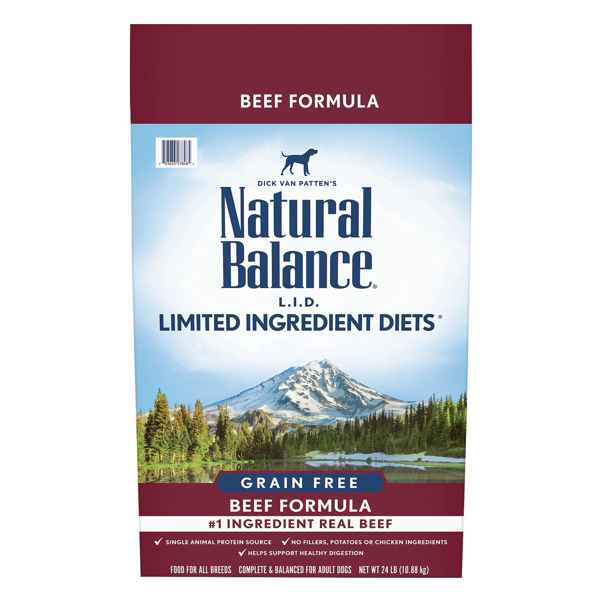 slide 1 of 8, Natural Balance Limited Ingredient Diets Beef Formula Dry Dog Food, 24 Pounds, Grain Free, 24 lb
