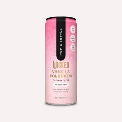 Pop & Bottle Vanilla Cold Brew Oat Milk Latte with Collagen - 8 fl oz Can