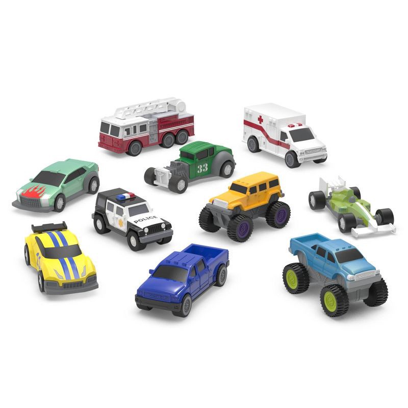 slide 6 of 9, DRIVEN by Battat Pocket Car Carrier Truck with 10 Cars: Metal & Plastic Toy Semi Truck, 13-Piece Set, 1 ct