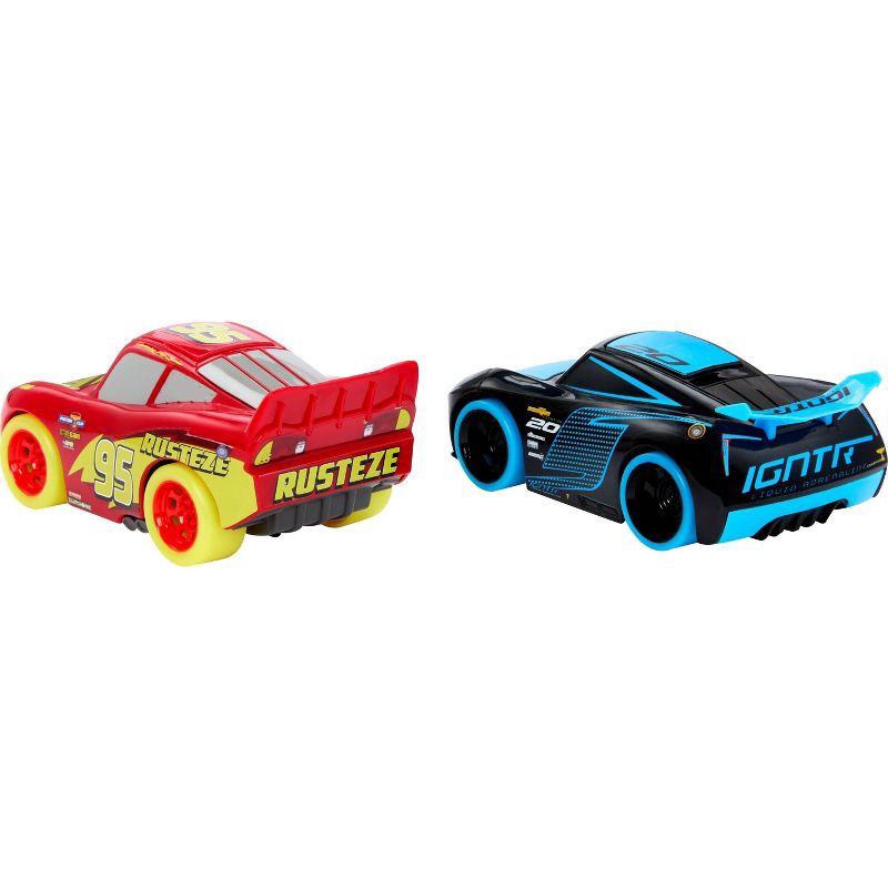 slide 6 of 6, Disney Pixar Cars Track Talkers Glow Racers Lightning McQueen & Jackson Storm - 2pk (Target Exclusive), 2 ct