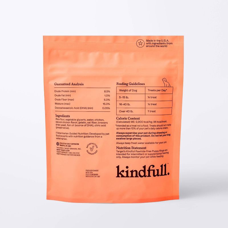 slide 3 of 7, Rawhide-Free Ring Puppy Treats Chicken Flavor - 6oz/5ct - Kindfull™, 5 ct; 6 oz