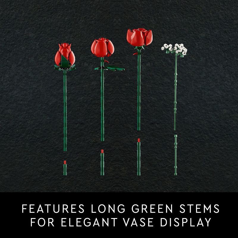 slide 5 of 7, LEGO Icons Bouquet of Roses, Flower Build and Display Set 10328, 1 ct