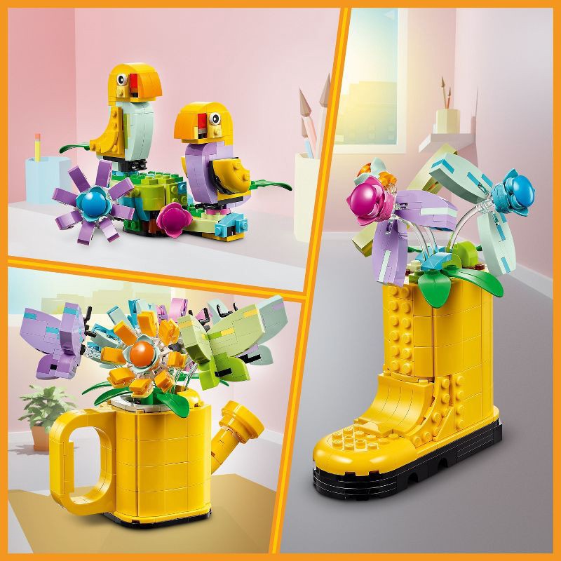 slide 2 of 6, LEGO Creator 3 in 1 Flowers in Watering Can Building Toy 31149, 1 ct