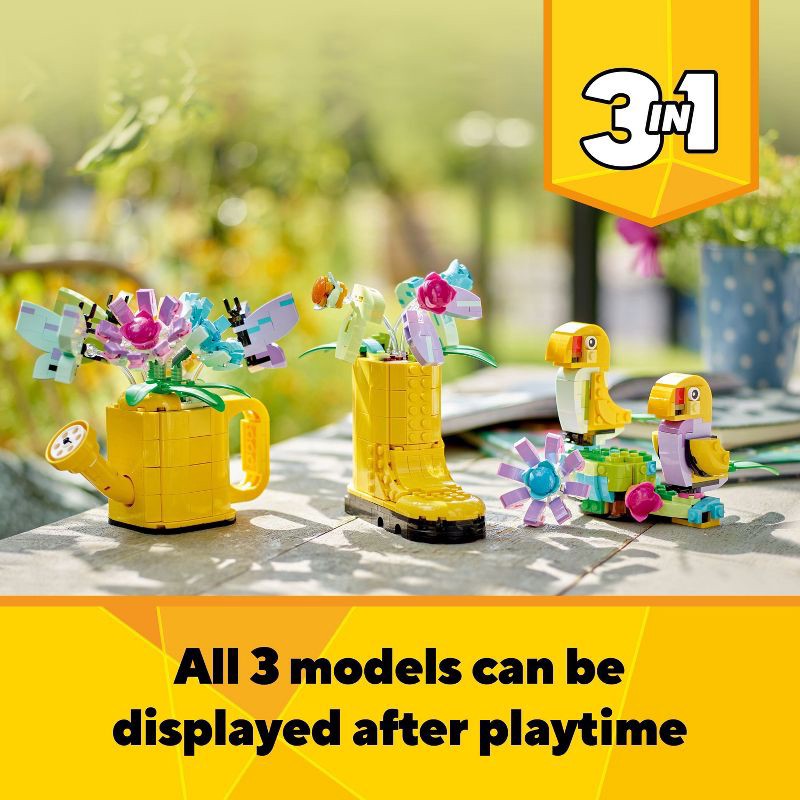slide 5 of 6, LEGO Creator 3 in 1 Flowers in Watering Can Building Toy 31149, 1 ct